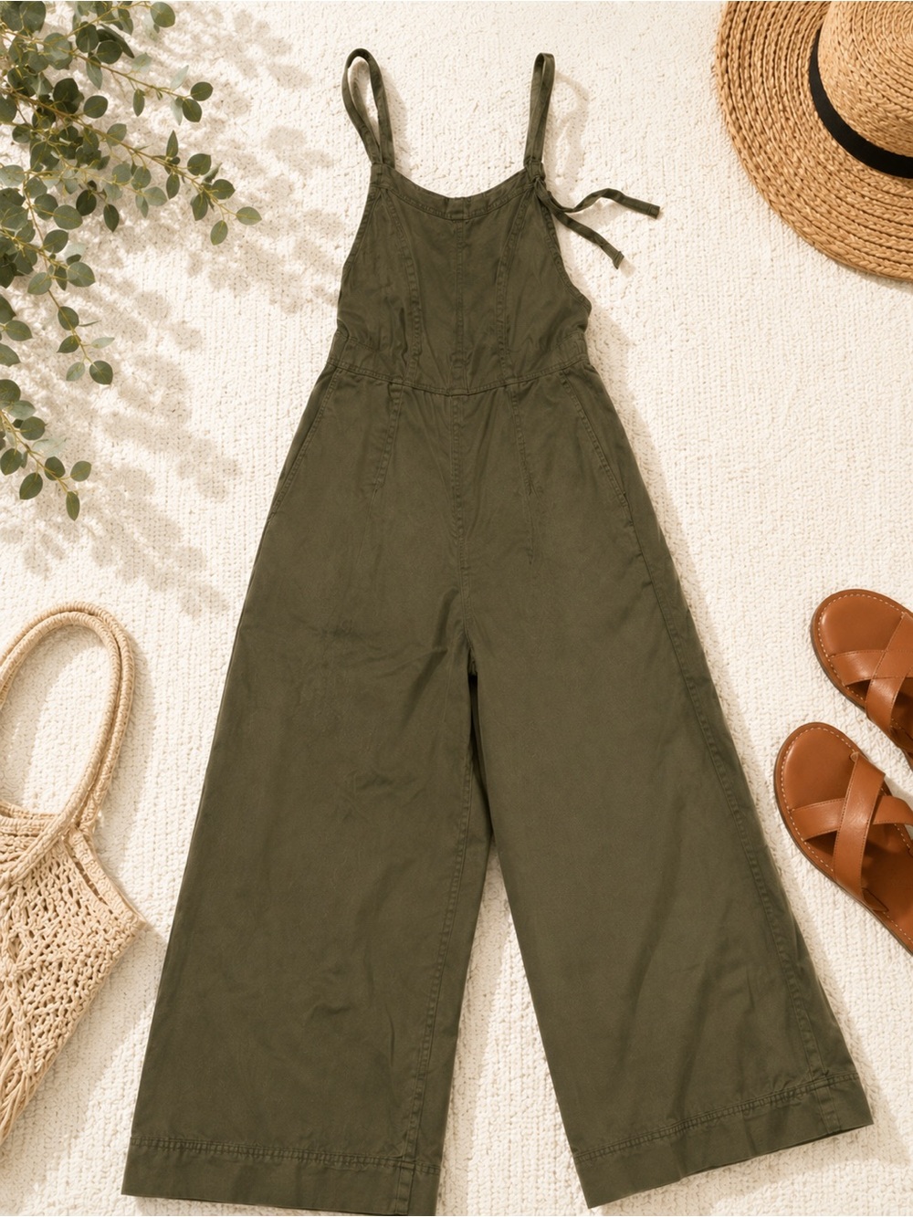 Aerie Relaxed Jumpsuit in Military Green